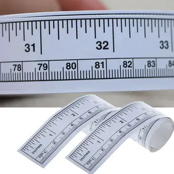 1 бр. Нова самозалепващи metric измерване на лента, Винил Сребърни линия, стикер за шевни машини, измерване на лента