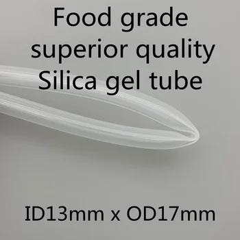1-Метрова Силиконова Тръба ID 13 mm OD x 17 мм Храни Гъвкава Тръба За Приготвяне на Напитки температурна устойчивост Нетоксичная Прозрачна Тръба