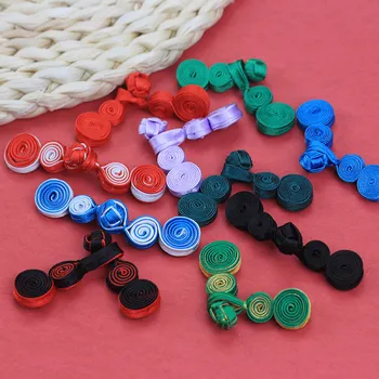 10 Чифта китайски застежек-жаби ръчно изработени, Копчета, закопчалки-възел за костюми Чонсам Тан, Традиционни бутони за ръчна работа