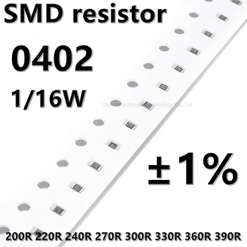 (100шт) 0402 SMD резистор 1% 200R 220R 240R 270R 300R 330R 360R 390R 1/16 W