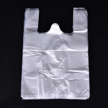 100шт Обзавеждане пластмасов тениска за дребни покупки, чанти за магазини, дръжки за опаковки, опаковъчни торбички за бизнес