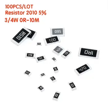 100ШТ Резистор 2010 5% 3/4 W 0R-10M 0R ω ~ 10 М Ом Комплект резистори Асорти Комплект Проби 0R 10R 100R 1K 2.2 K 33K 4.7 K 1M 10M