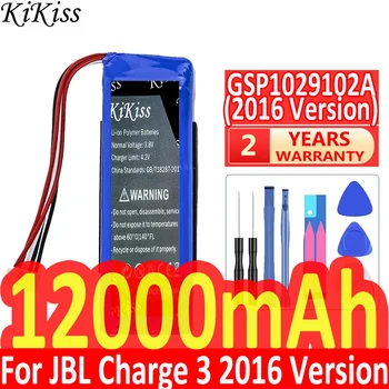 12000 mah Мощна Батерия KiKiss GSP1029102A (Версия 2015 2016) за JBL Charge 3 Charge3 2015 2016 Версия на Батерията Динамика