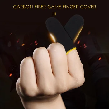 18-Контактни Пальчиковые ръкав, изработени от Въглеродни влакна За мобилни игри PUBG С нажимным екран, Пальчиковые ръкав на Черни и жълти цветя (16 бр)