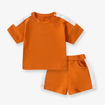 2023, Комплекти дрехи за малки момчета, Летни памучни блузи за новородено + шорти, спортни костюми от 2 теми за момчета, модерни спортни костюми за деца