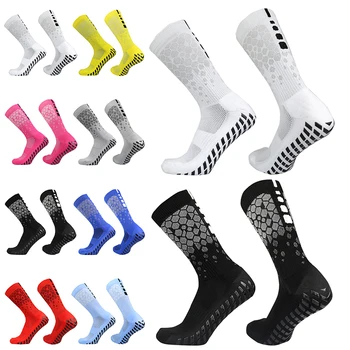 2023 Нови Мъжки Женски Футболни Чорапи С Клетъчна Графика Дишащи Спортни Стрелките, Силиконови Мини Футболни Чорапи