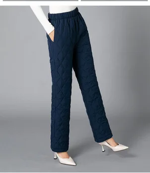 2023 Пухени памучни панталони дамски зимни спортни панталони сгъстено ветроупорен топли панталони свободни памучни панталони голям размер
