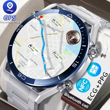 2024 Новите смарт часовници с функция NFC ECG + ТОЧКИ, Bluetooth-предизвикателство, GPS тракер, гривна за движение, Фитнес гривна за Huawei Watches, Умни часовници Ultimate За мъже