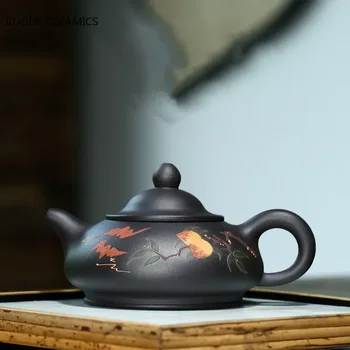 230 мл Китайската Лилава Глина Xishi Чайници Ръчно изработени С Дупка Филтър машина за Чай Набор от Домакински Преносим Чайник Вратовръзка Гуаньинь Puer
