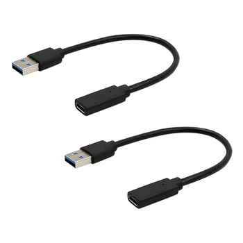 2X Адаптер Данни USB3.1 Type C За свързване към USB 3.0 A За Таблет / Мобилен Телефон