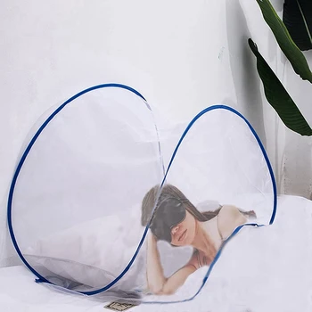 2X Преносима mosquito net На Главата, Сгъване Пътна mosquito net За Легла, Безплатен Монтаж-Среден Размер