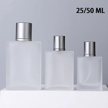 30 мл 50 мл Прозрачен Стъклен флакон-спрей бутилка от матирано квадратен стъкло, флакон за парфюм, Флакони за козметичната опаковки.