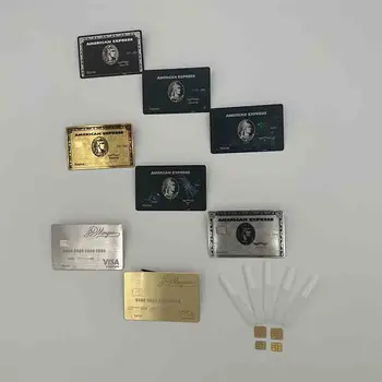 4442 на НОВИ метални RFID-карти, безконтактни карти, визитки NFC, метални с подарък кутия