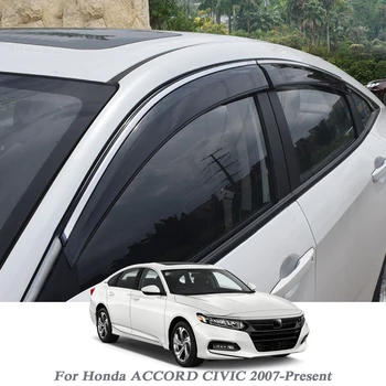 4шт Прозорци на Автомобили Сенници за Подслон За Honda Civic Седан, Хетчбек Accord 2007-2023 Козирка От Дъжд И Слънце Димна Защита Аксесоари