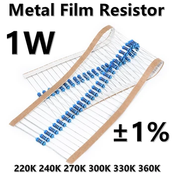 (50шт) 1 W Метален филмът резистор 1% пятицветный околовръстен точност резистор 220K 240K 270K 300K 330K 360K