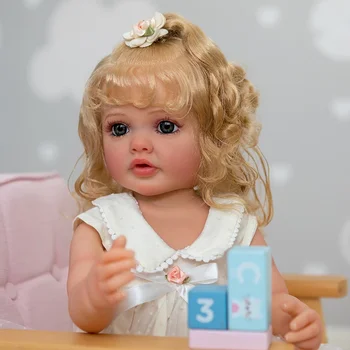 55 см Бети цялото тяло мека силиконова Vinyl Кукла Реборн За Малки Момичета 3D Боядисана Кожа Genesis Paint Коледен Подарък за Грил
