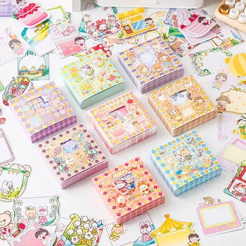 8 кутии / много Kawaii Rabbit Bear Момиче Memo Pad, стикери, сладки канцеларски материали N Times, хартия за писма, пощенски ученически пособия