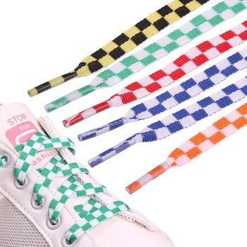 8 мм творчески два цвята плоските шнурове от полиестер, подходящ за парусиновой обувки, бели обувки