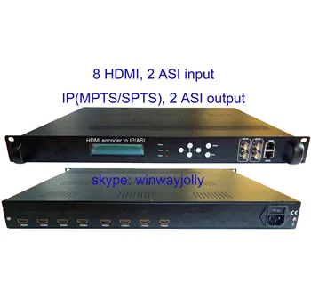 8 Многоканален енкодер HDMI 1080P, енкодер, HDMI-IP, HDMI вход и изход IP / ASI, енкодер ASI, IP енкодер