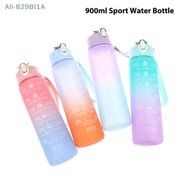 900 МЛ Спортна Бутилка за вода Херметични Бутилки За пиене Преносима Бутилка за вода за пътуване на открито Стомна за фитнес във фитнес залата