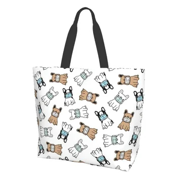 Cartoony Corgi с лицето панел, много голяма чанта за продукти, сладко кученце, множество чанта-тоут за пазаруване, чанта за съхранение при пътуване