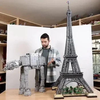 Creatoring Expert 10307 Айфеловата кула, архитектурата на Париж, на Най-високата модел, Строителен комплект, Блокове, Тухли, Играчки за деца и възрастни 75192