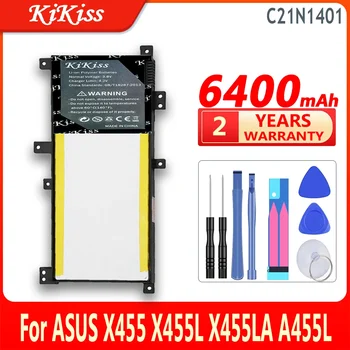 KiKiss Батерия C21N1401 6400 mah За ASUS X455 X455L X455LA A455L A455LD A455LN F455L X454W X455LD X455DG X455LF X455LF