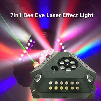 LED 320 W 7в1 DJ лазерен лъч RGBW + UV-боядисани лъч с модел на пчелна очите Проектор диско сватба парти DMX стробоскоп движеща се глава с ефект