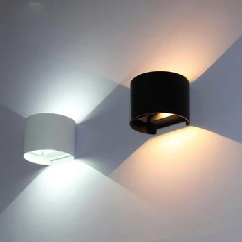 Led монтиран на стената лампа Up and Down, водоустойчив алуминиев лампа IP65 за верандата, спалня, хол, коридор, вътрешно и външно осветление