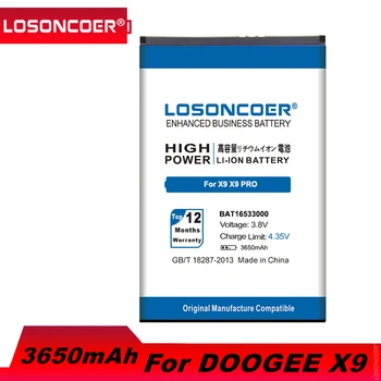 LOSONCOER 3650mAh BAT16533000 За DOOGEE X9 5,5 инча Pro Bateria 
