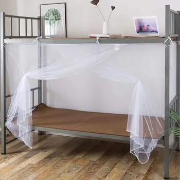 Mosquito net за легло с балдахин, за студенти Бяла mosquito net с четири ъглови рафтове Преносим Квадратна mosquito net за борба с комари