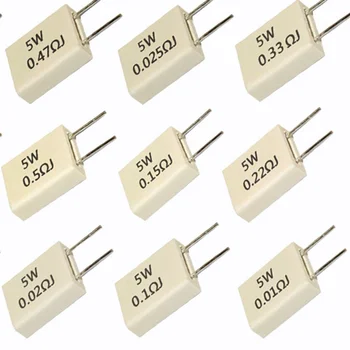 MPR BPR SLR 56 RX27-6 Неиндуктивный резистор циментов мощност 5 W 0.01 0.02 0.025 0.03 0.047 0.05 0.1 0.2 0.25 0.3 0.33 0.47 0.5 RJ Ома