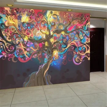 papel de parede Тапети по поръчка 3d стенописи дърво късмет пари дърво абстрактна ръчно рисувани телевизор, разтегателен хол тапети behang