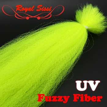 Royal Sissi new UV color flyinging Fuzzy streamer fibers fluo yellow Силни Синтетични Материали За Връзване на Мухи За Clousers/Deceiver