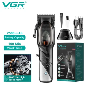 VGR Машина за подстригване на коса, Подстригване, машина за коса за мъже, електрическа фризьорски салон, Професионални фризьорски салон машини, Режещо оборудване, перезаряжаемое v002