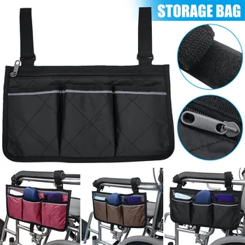 Wheelchair Side Bag Armrest Pouch Organizer Multi-pockets Storage Bag with Светлоотразителни Strip дамски чанти на акции чанта дамски