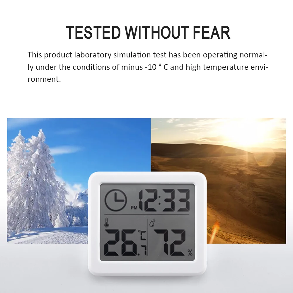 1 ~ 5ШТ Мултифункционален Термометър-Влагомер Автоматичен Електронен Монитор на Температурата И Влажността Часовници 3,2 инчов Голям LCD дисплей