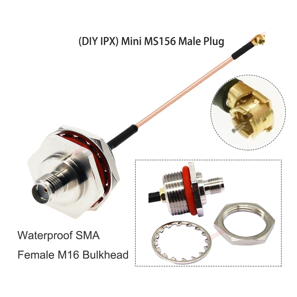 1бр BEVOTOP SMA към DIY IPX RG178 Кабел M16 SMA женски Преграда към Mini MS156 Мъжки САМ IPX RF Коаксиален кабел за Удължаване с Косичкой Скок