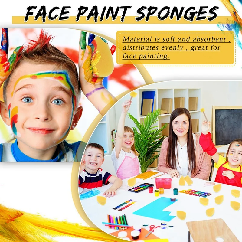 24 Бр Гъба за рисуване на лице листенца с висока плътност Принадлежности за рисуване на лицето за деца и възрастни произведения на изкуството