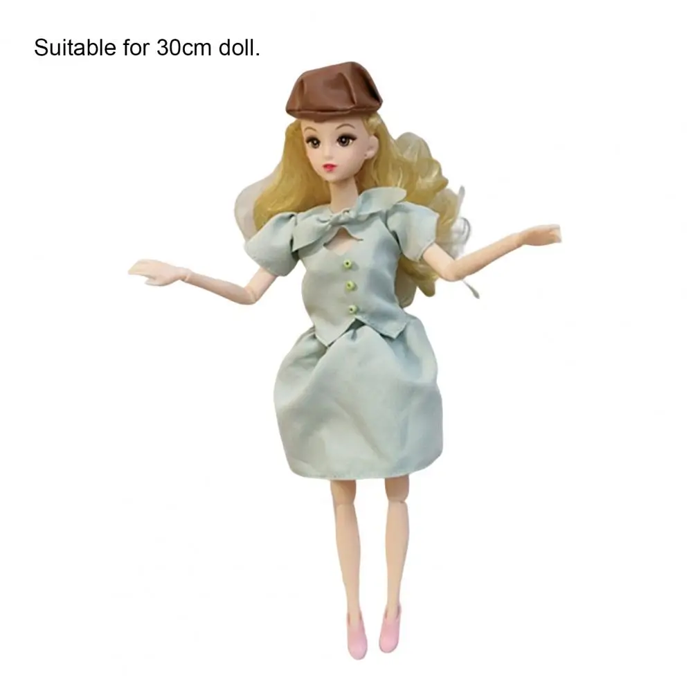 3 бр./компл. Кукольной дрехи, красива мини-елегантна рокля от плат, модно принцеса рокля 30 см за кукли с шапка за бебето
