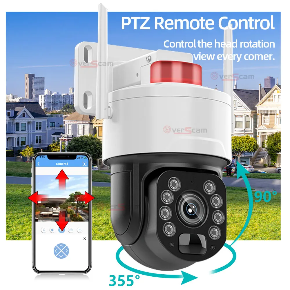 30-Кратно Оптично Увеличение на Безжична PTZ 5MP SASHA Wifi Двустранен Аудио IP Камера AI Автоматично Следене на Външна Водоустойчив 150 м IR Камера за Сигурност