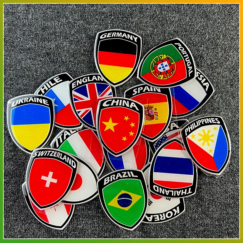 3D отразяваща флаг стикер, мотоциклет части на колата стикер Великобритания Италия Франция, Русия, Испания, Бразилия, Южна Корея, Япония, Чили, САЩ стикер