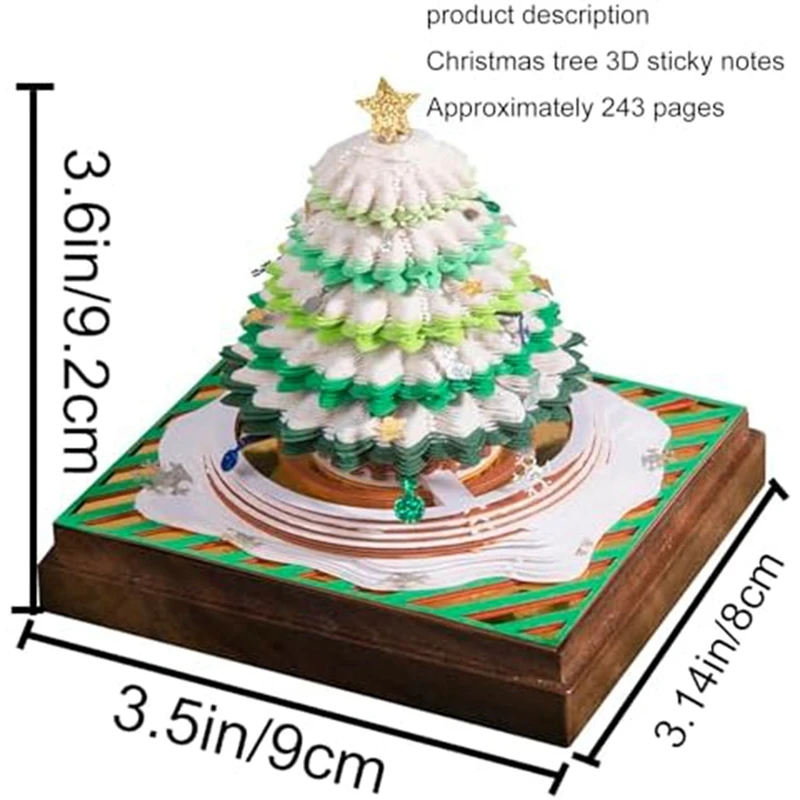 3D Хартиена скулптура Художествен Бележник Календарни бележки Коледен 3D Календар на Хартиен бележник за водене на записки
