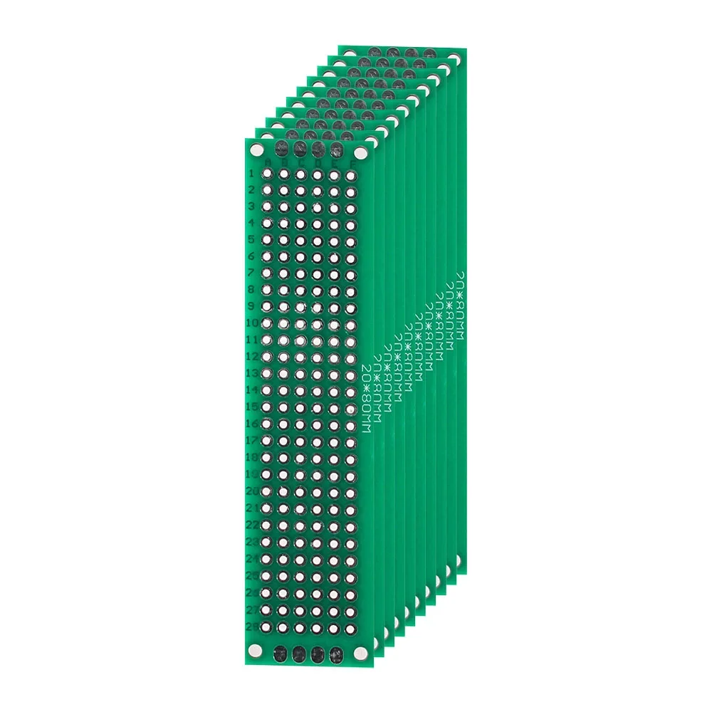 5ШТ Двустранна печатна платка 2 * 8 см зелена САМ прототип на универсална печатна платка такса основни заплати