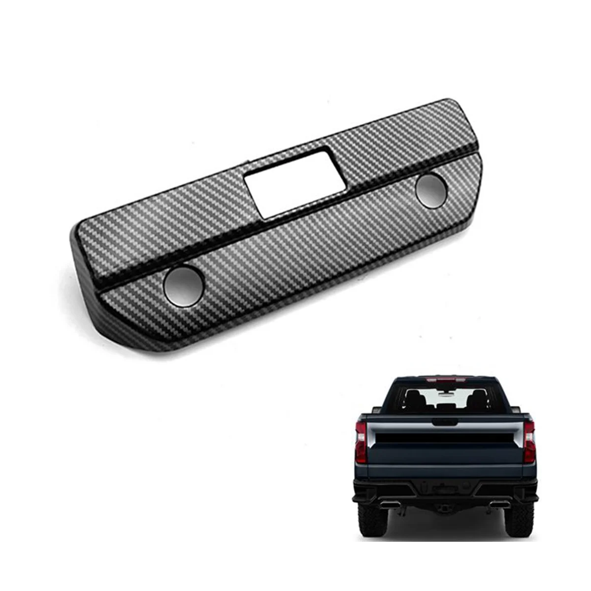 ABS-пластмаса от въглеродни влакна, задна врата дръжка на багажника, малка перука на темето на капака на купата за Chevy Silverado/GMC Sierra 1500 2019-2021