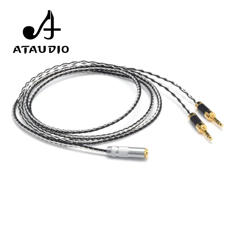 ATAUDIO Silver Hifi 3,5 Жена-двойно 3,5 Мъжки кабел Високо качество на 3,5 мм-двойно 3,5 мм аудиопровод