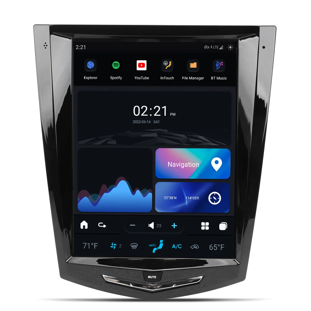 AuCar 12,1-инчов автомобилното радио в стил Tesla Android 11 GPS Навигационен главното устройство за Cadillac ATS XTS SRX CTS 2013-2018