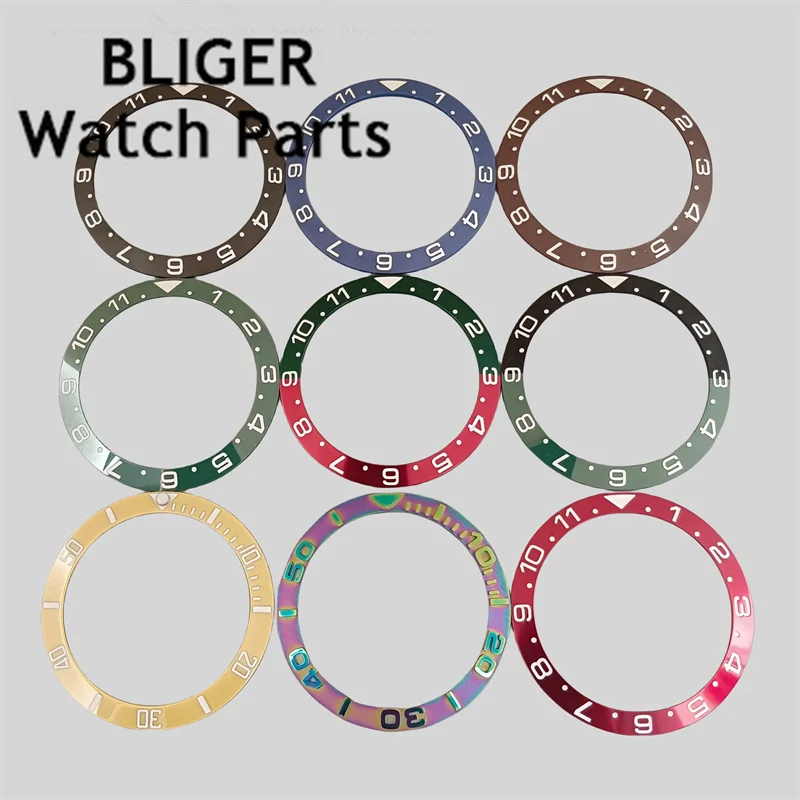 BLIGER38mm висококачествен bezel, керамични bezel, детайли за часовници, подходящи за корпуса часа 40 mm/41 мм