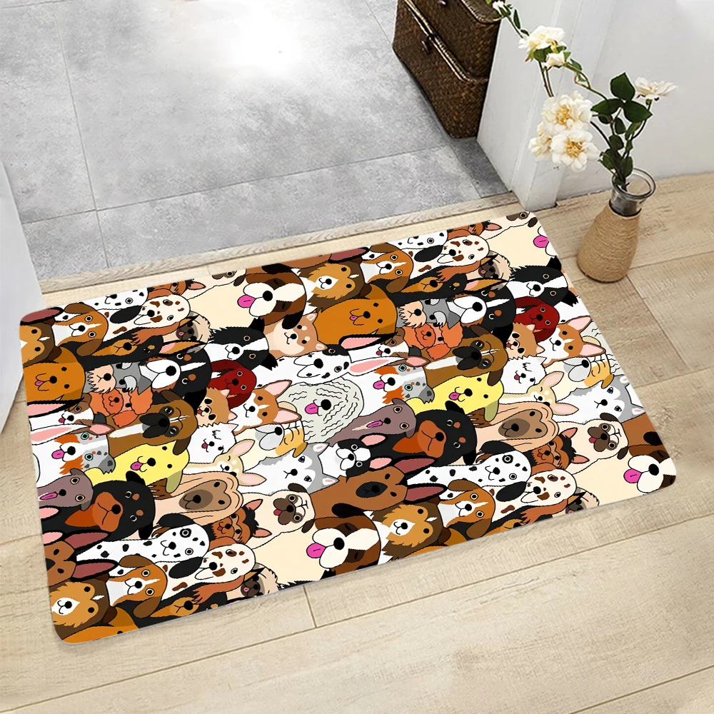 CLOOCL Фланелевый подложка за баня, килим с анимационни любимци, сладък принтом котки, декорация на входа, килим за коридор, хол, пряка доставка