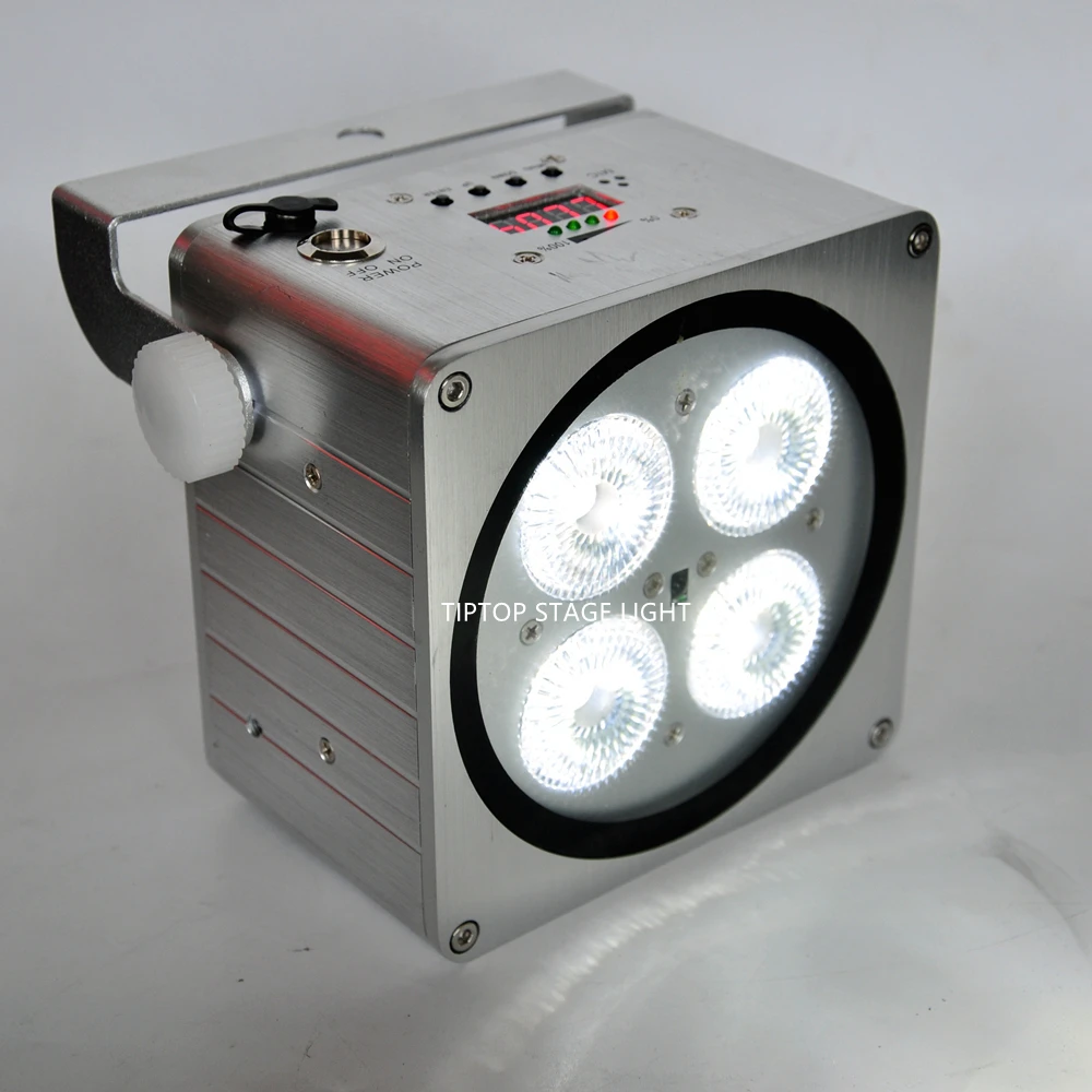 Gigertop TP-B0418A Сребърен Цвят Корпус 4x18 W RGBWA UV 6В1 Вътрешна IRC Батерия на Безжична Led Номинална Лампа с Малък Размер, С Един монтиране на стена